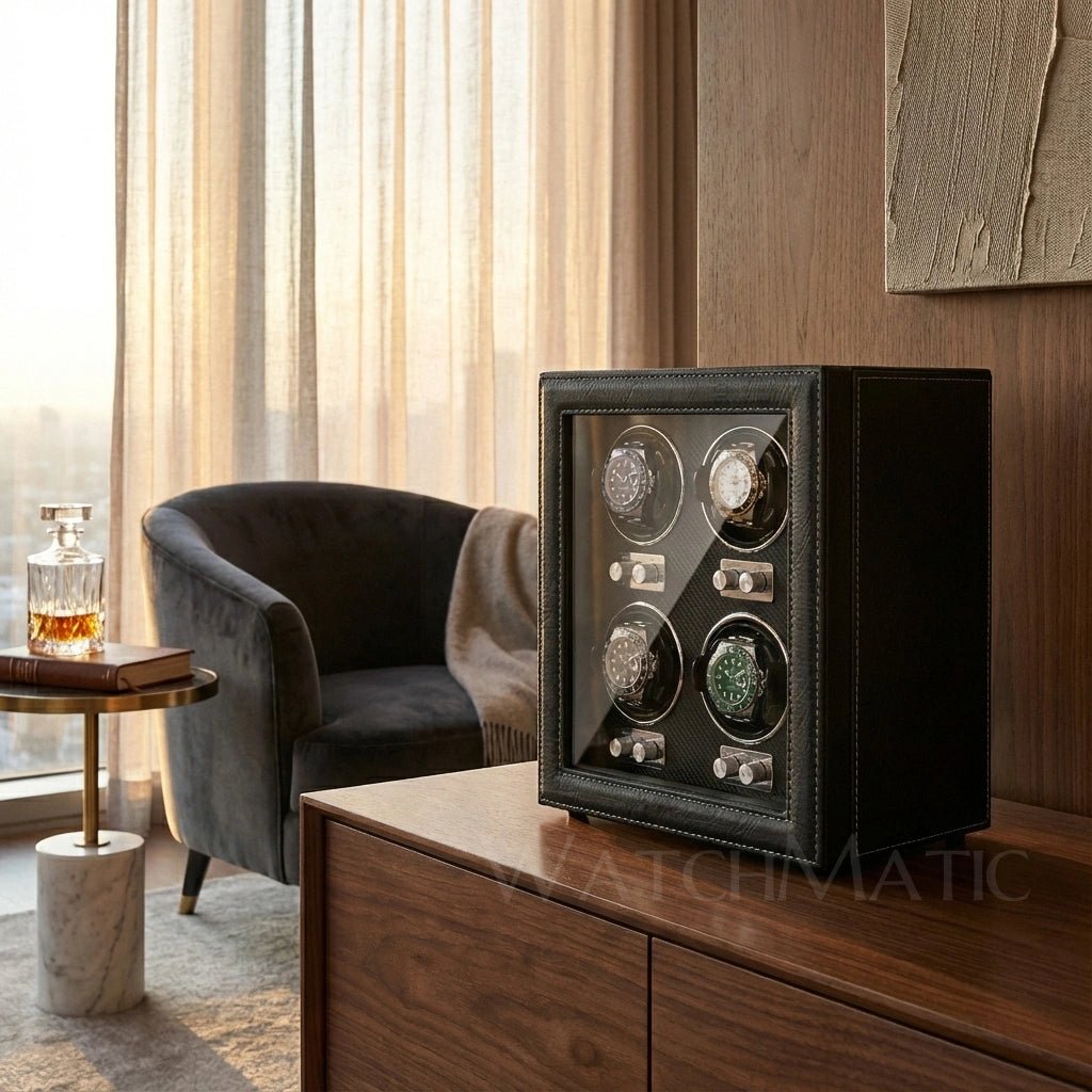 WatchMatic Aurex Quad Watch Winder Black -04 - WatchMatic