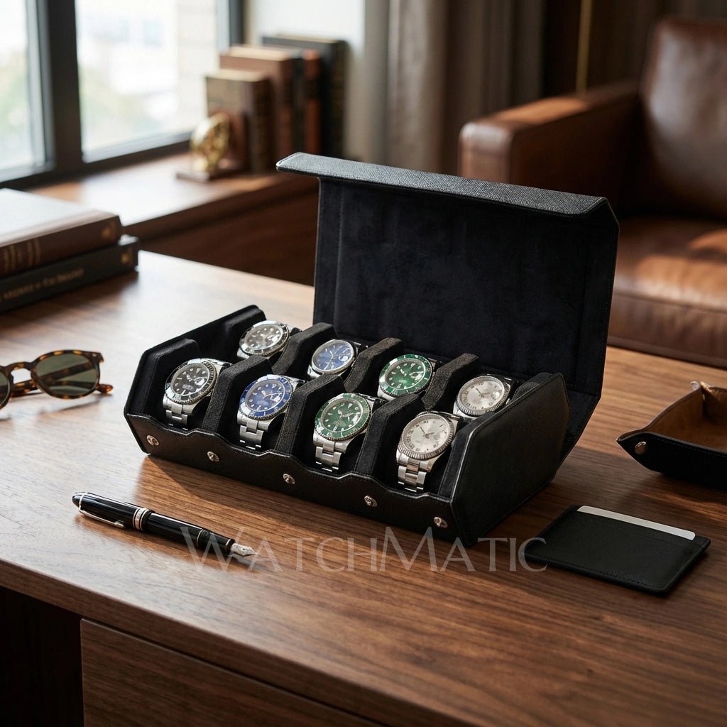 WATCHMATIC Hexagon Watch Box 14:10red-8slots - WatchMatic