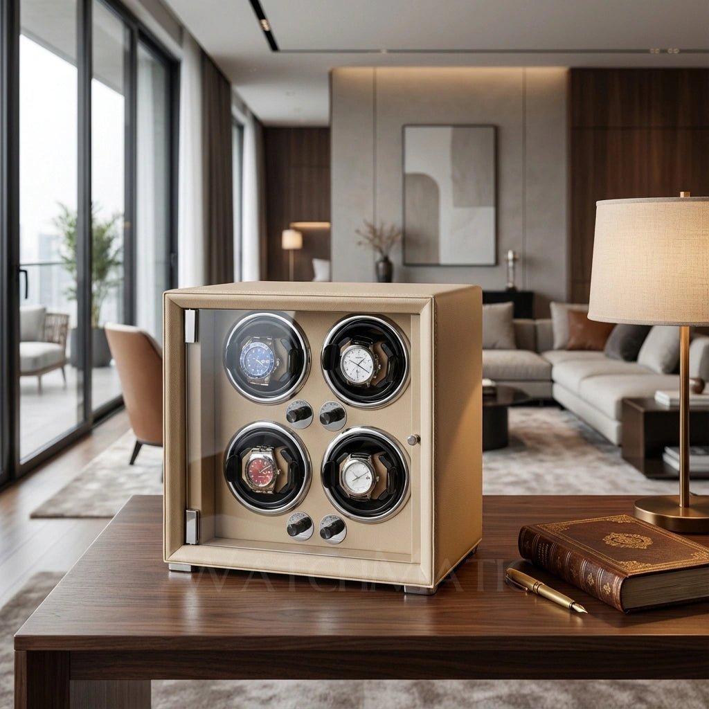 WatchMatic Lustro Quad Watch Winder apricot 4slots - WatchMatic