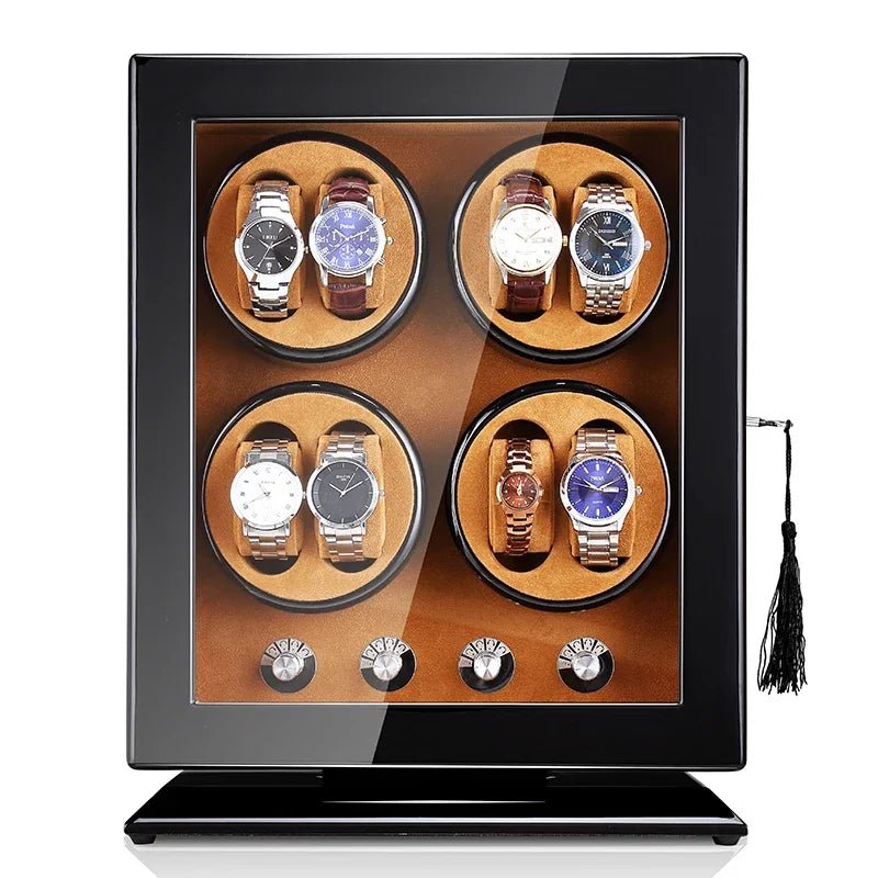 WatchMatic Magnor Watch Winder Black Brown Welvet - WatchMatic