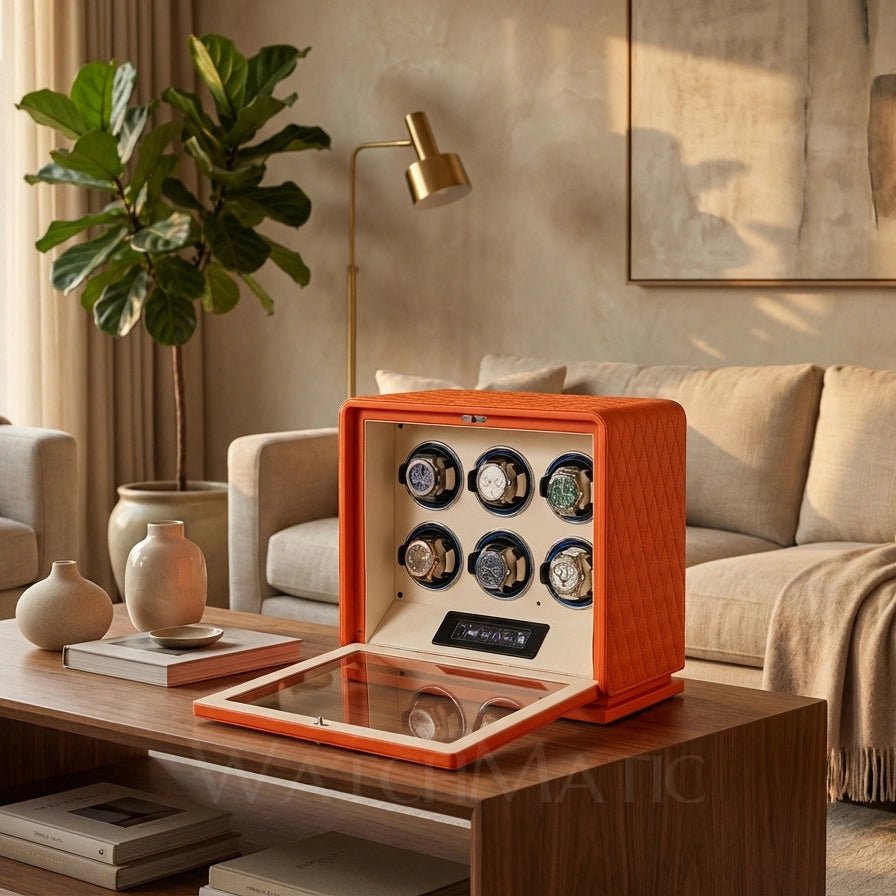 WATCHMATIC Vento Luxury 6 - Slot Watch Winder 14:350853Orange 6 Slots - WatchMatic